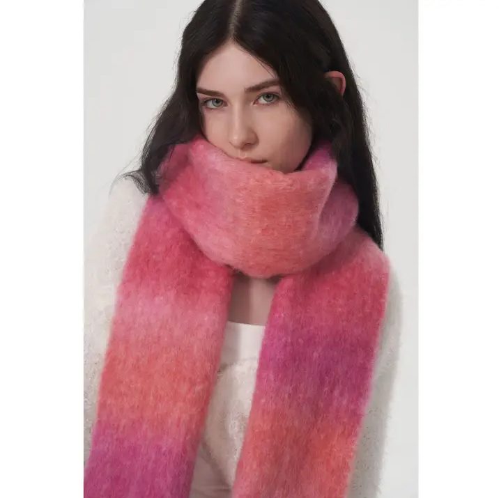 STRIPED TASSEL SCARF