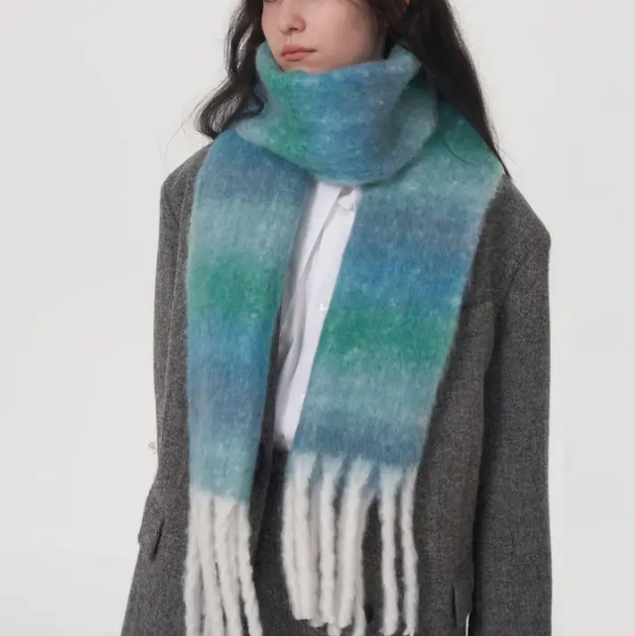 STRIPED TASSEL SCARF