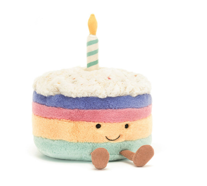 JELLYCAT AMUSEABLES RAINBOW BIRTHDAY CAKE