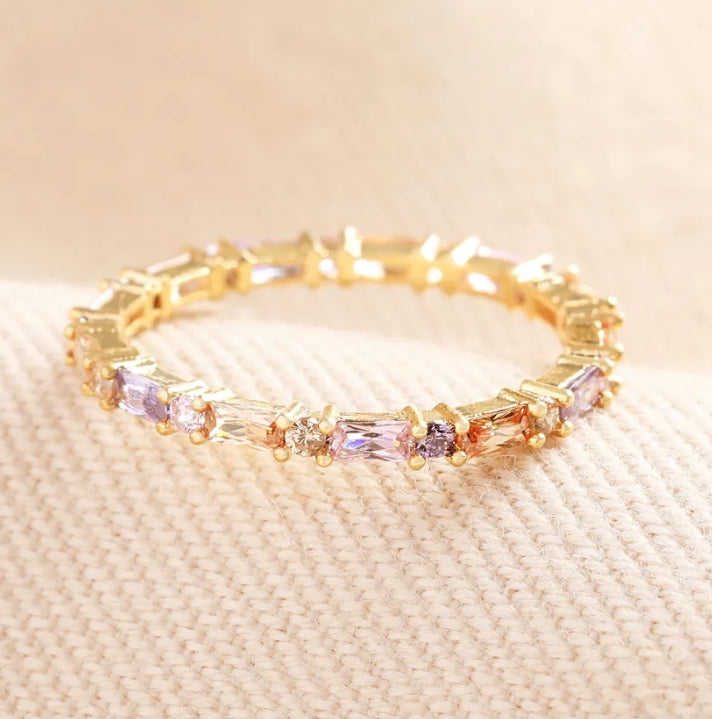 GOLD PASTEL BAGUETTE RING