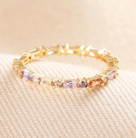 GOLD PASTEL BAGUETTE RING