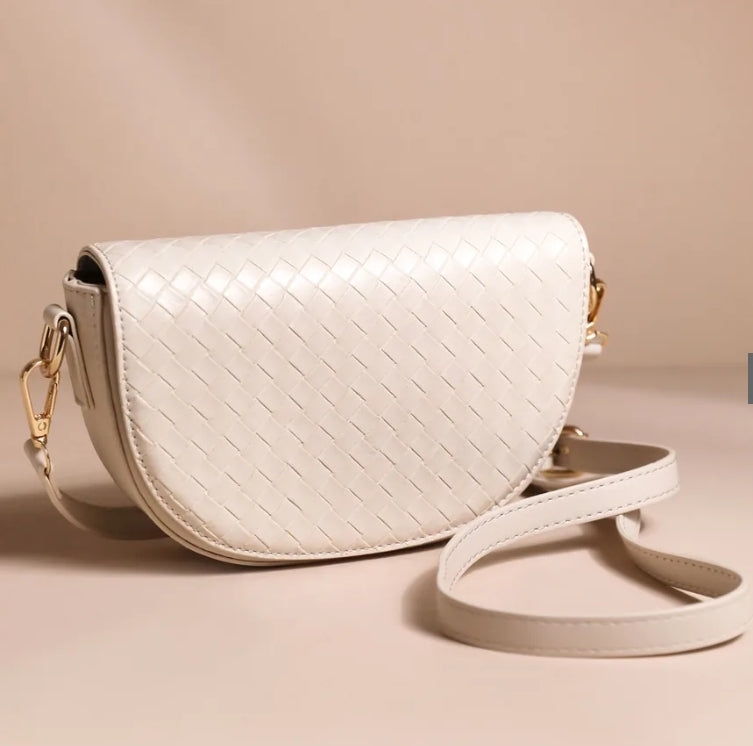 VEGAN LEATHER CROSSBODY - BEIGE
