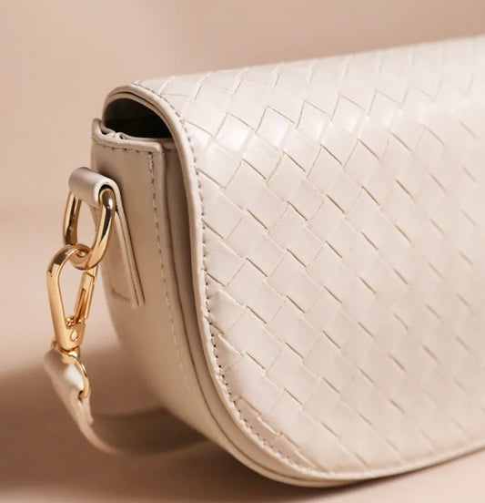 VEGAN LEATHER CROSSBODY - BEIGE