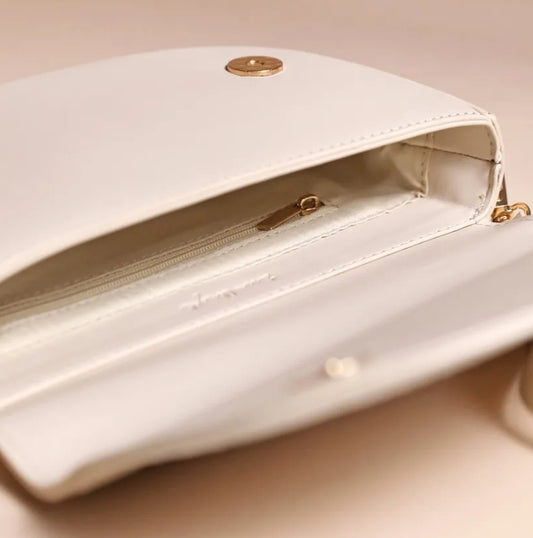 VEGAN LEATHER CROSSBODY - BEIGE