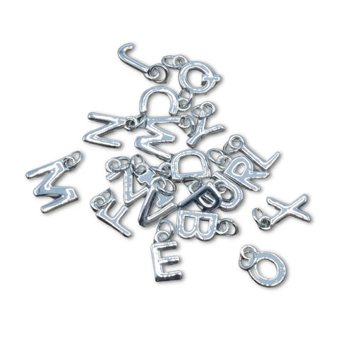 SILVER FLAT LETTER CHARM