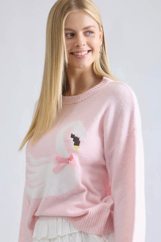 PINK SWAN SWEATER