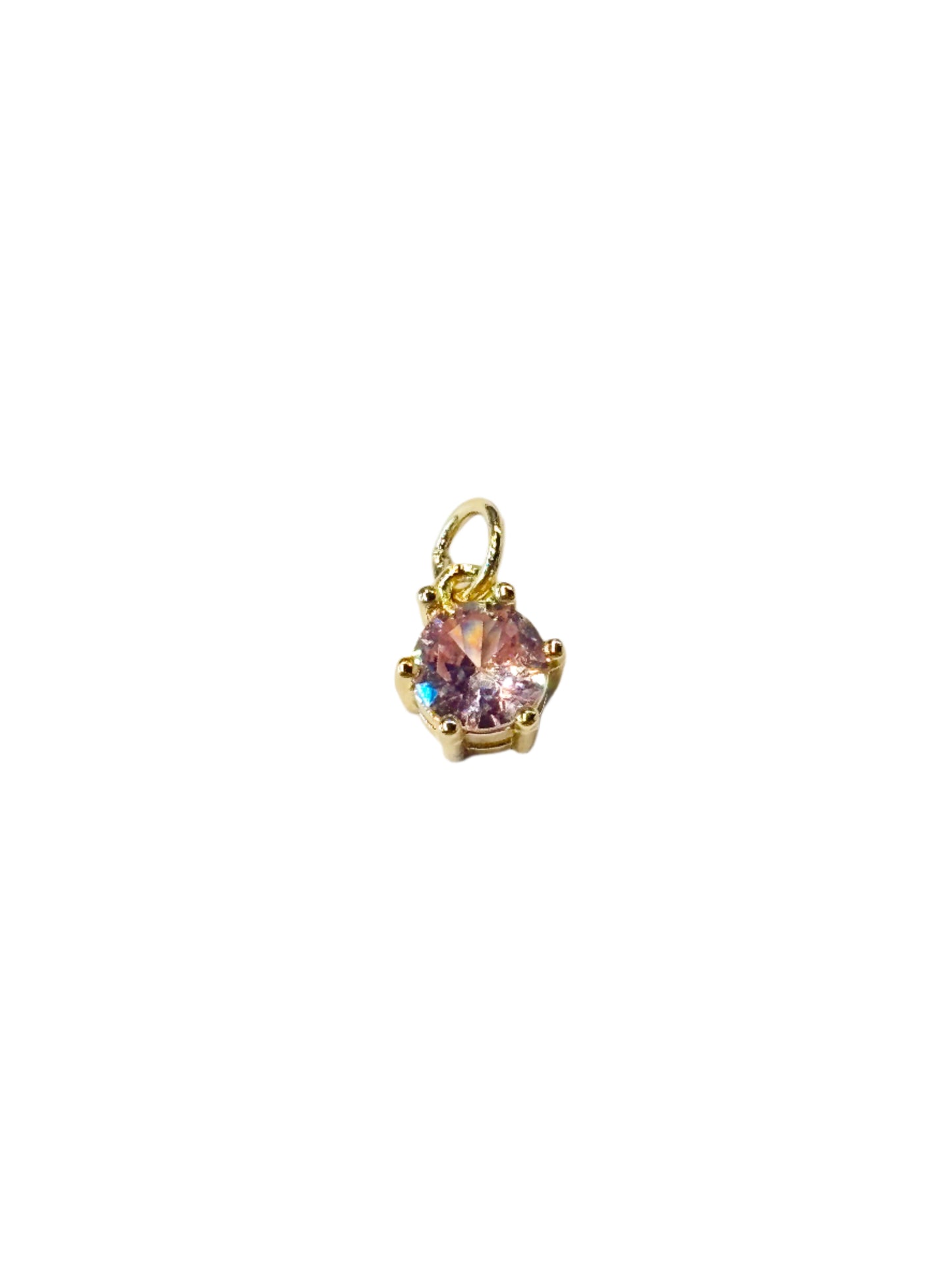 ROUND PINK CRYSTAL CHARM