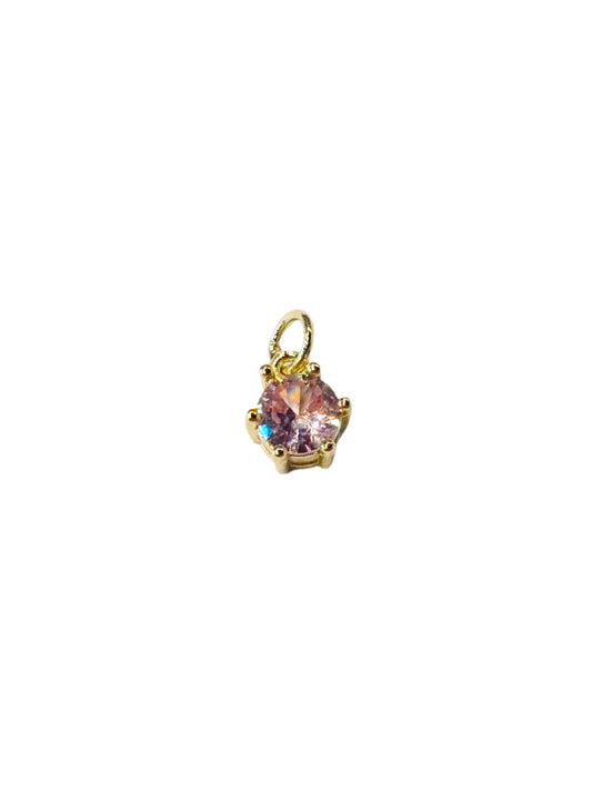 ROUND PINK CRYSTAL CHARM