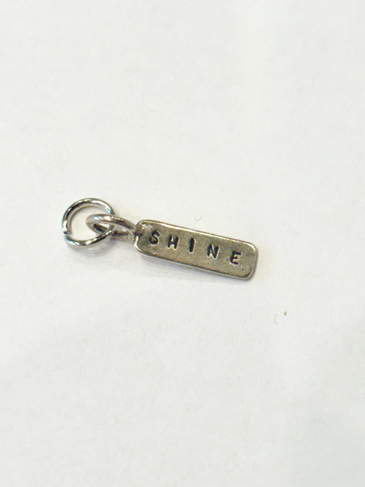 SILVER SHINE TAG CHARM