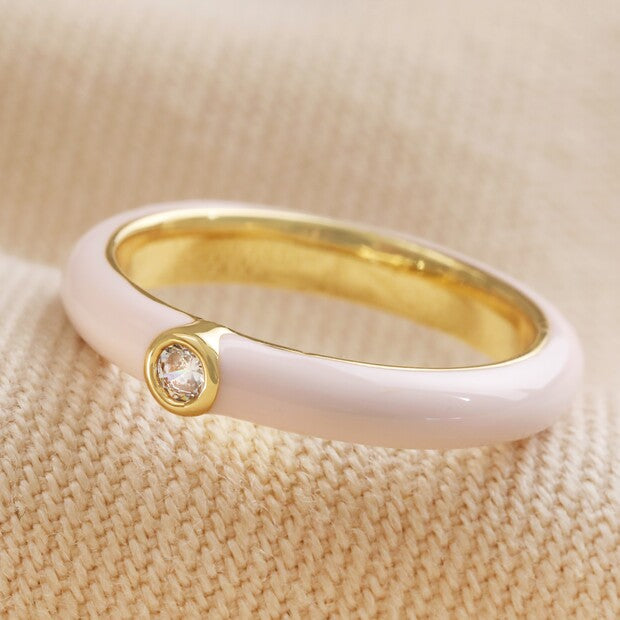 PINK ENAMEL RING