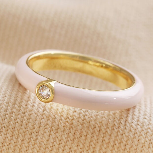 PINK ENAMEL RING