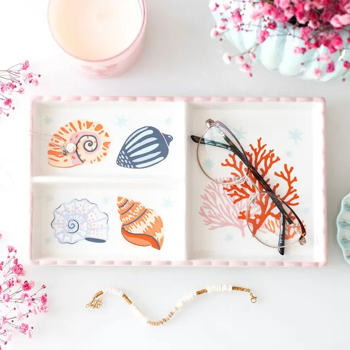SHELL & CORAL TRINKET TRAY