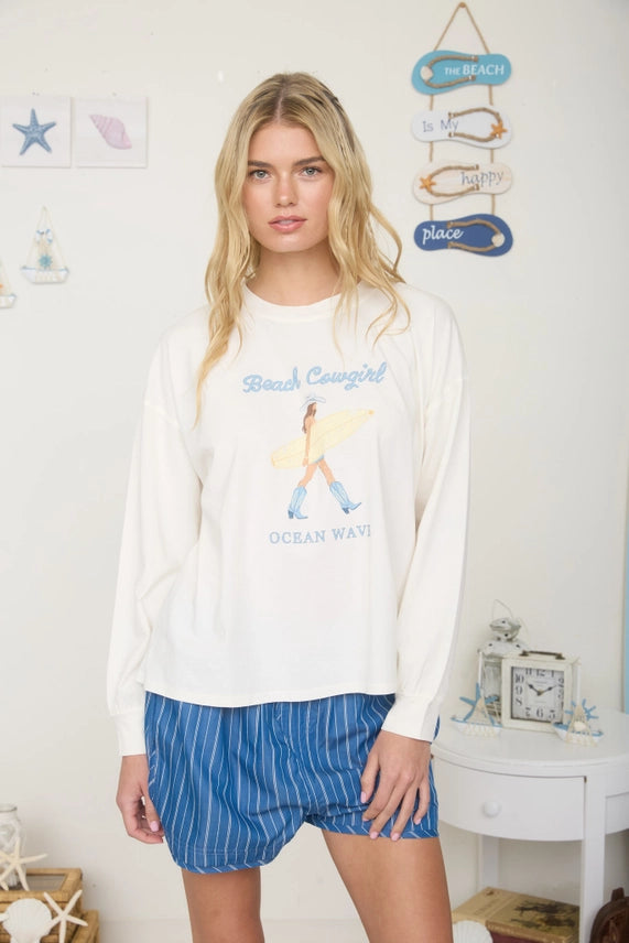 BEACH COWGIRL LONG SLEEVED TOP