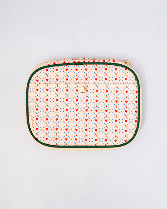 CHERRY HEARTS TECH POUCH