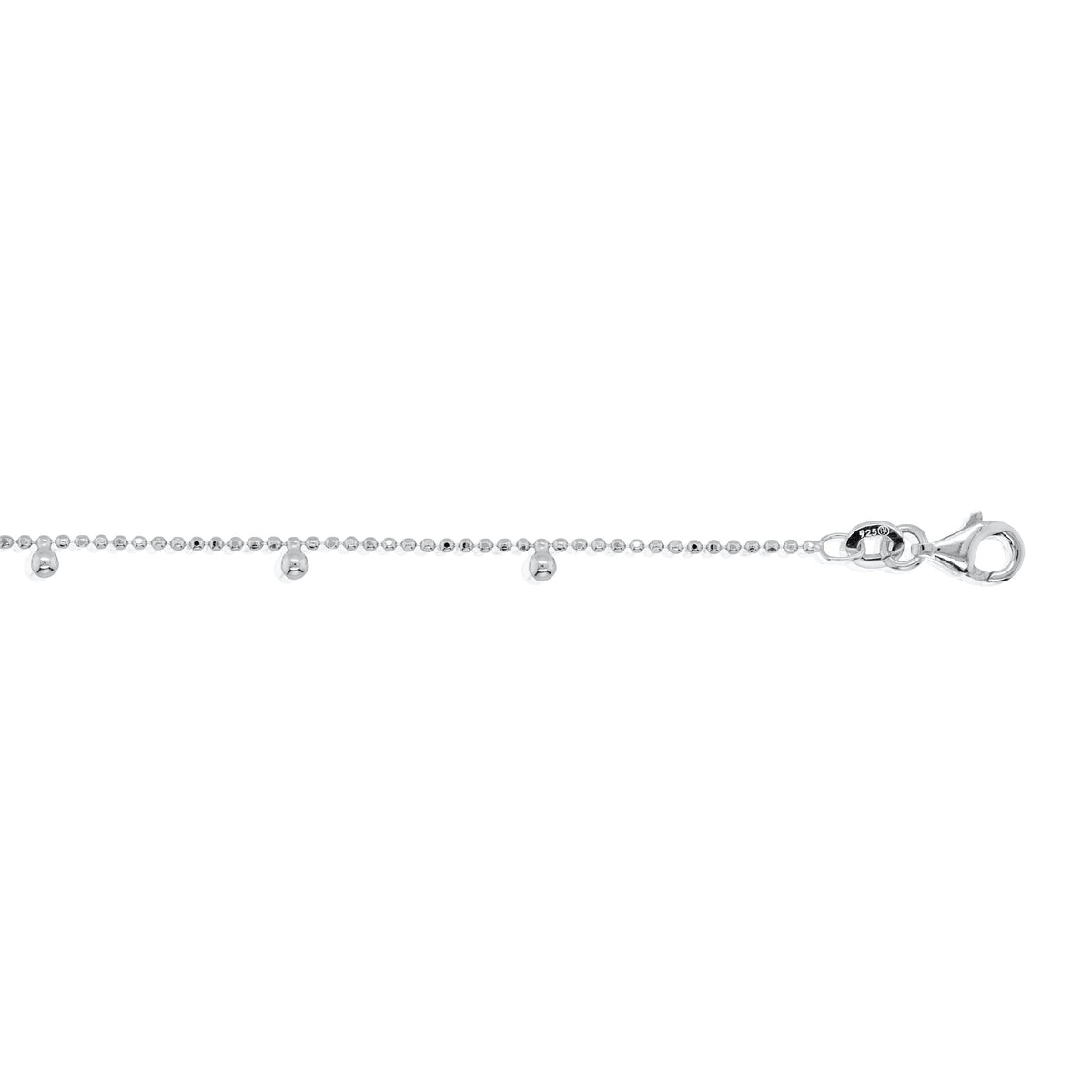 FANCY BALL BRACELET 8" in SILVER