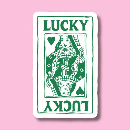LUCKY QUEEN OF HEARTS STICKER