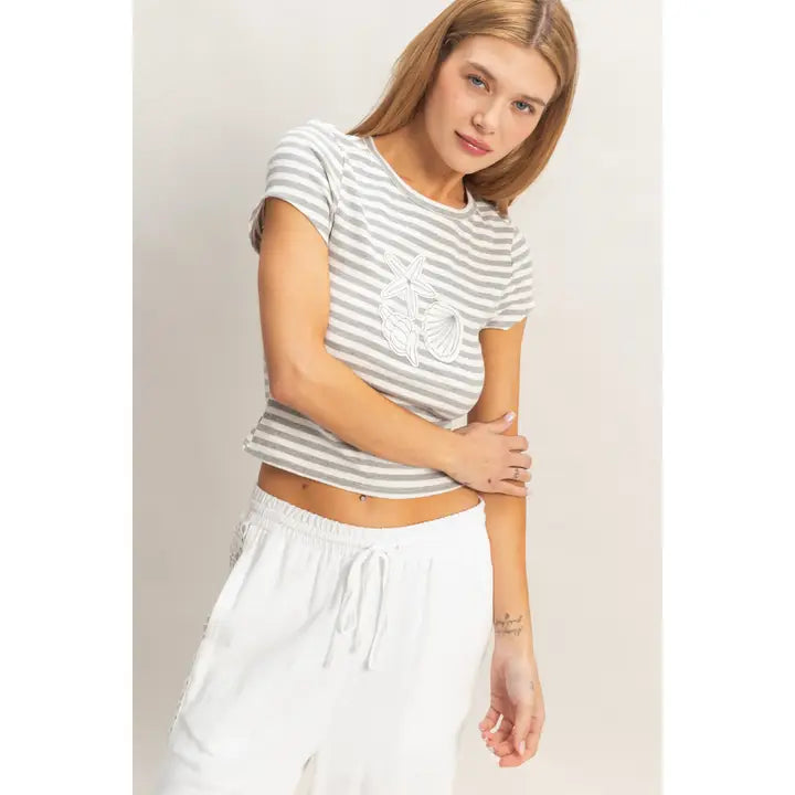 STRIPED SEASHELL TEE