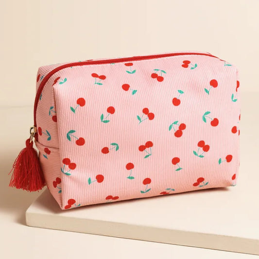 CHERRY PRINT MAKEUP BAG