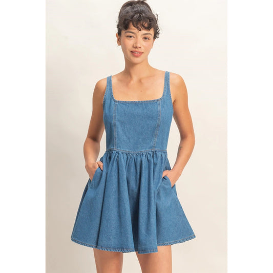 SHORT DENIM DRESS