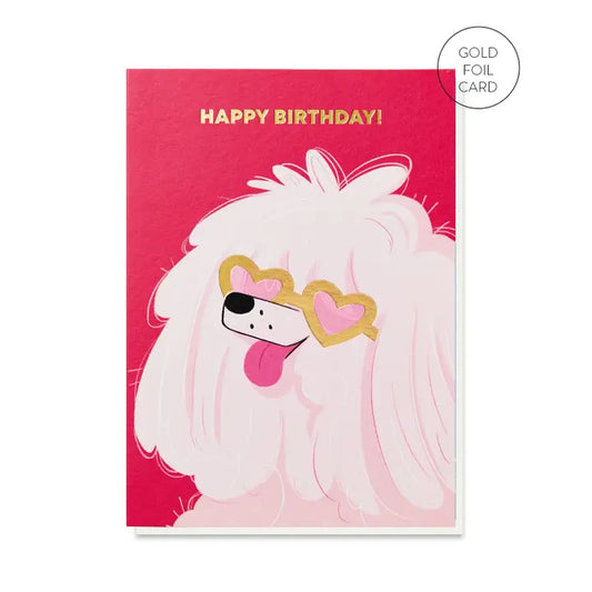 FLUFFY DOG BDAY CARD