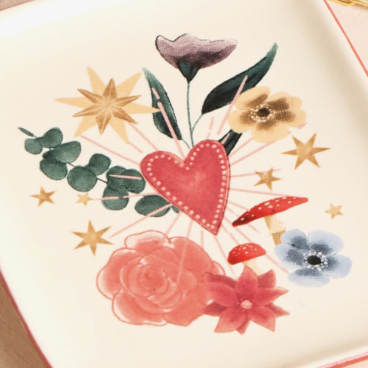 FLORAL HEART TRINKET DISH