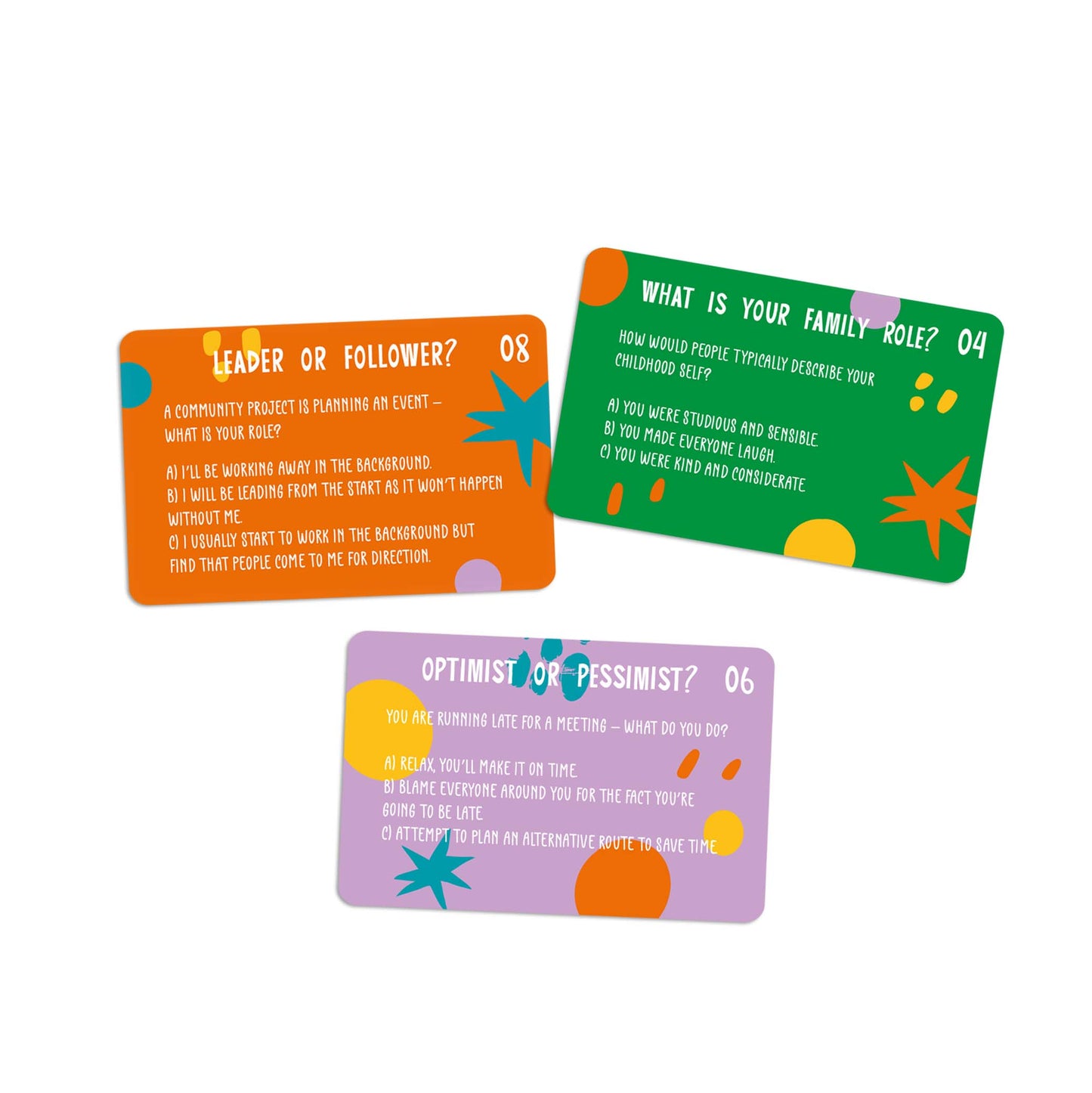 PERSONALITY TEST CARDS