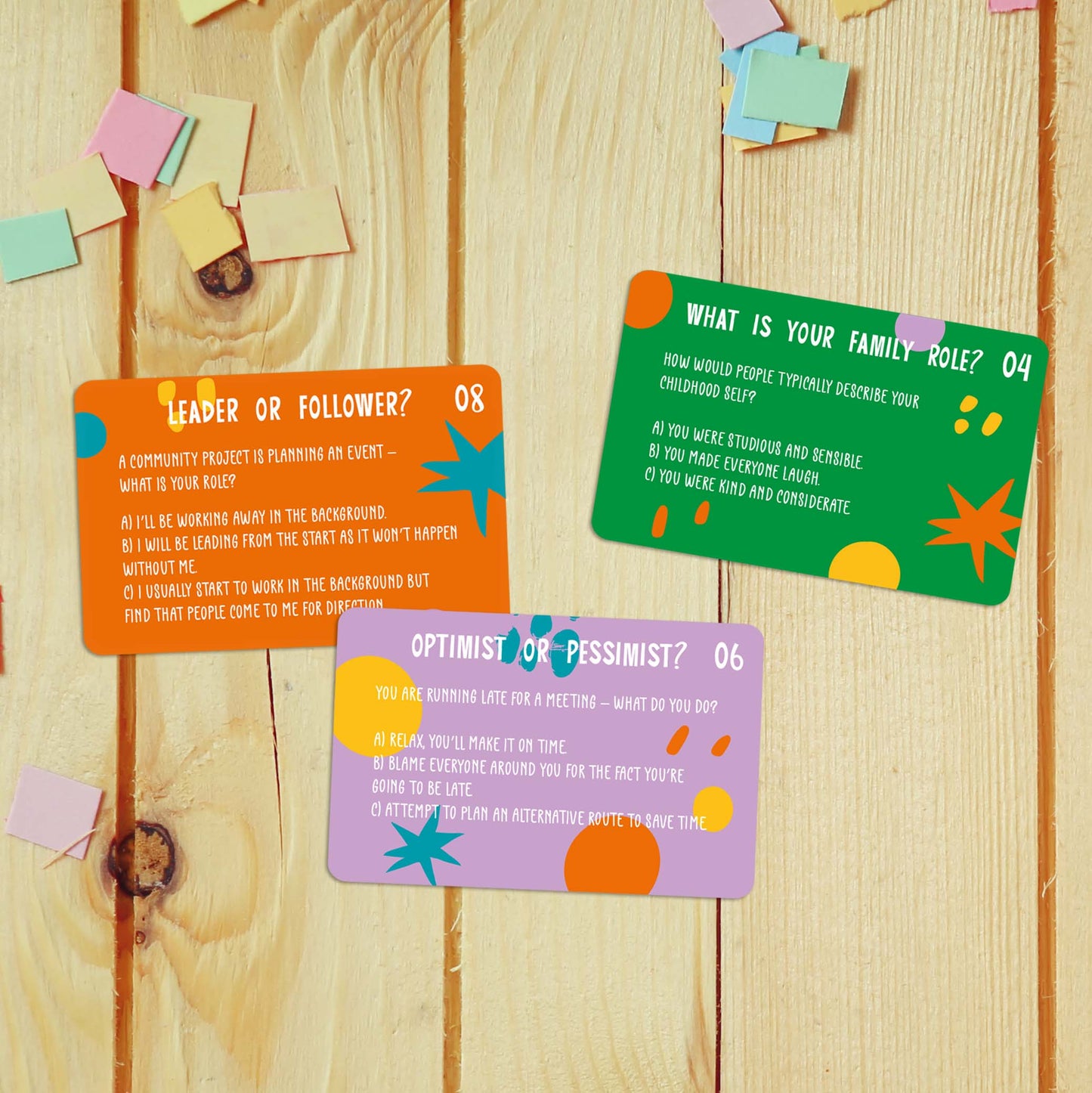 PERSONALITY TEST CARDS