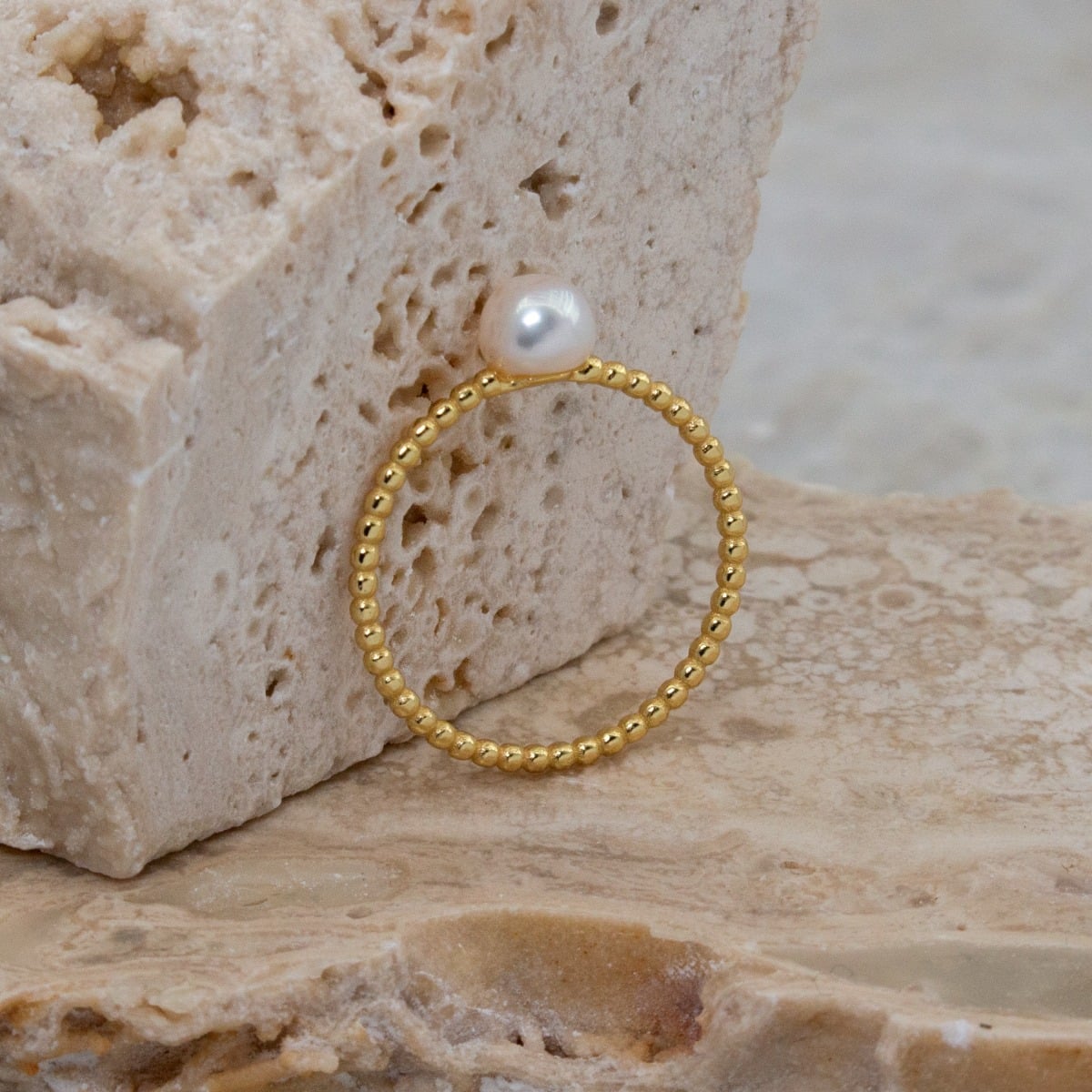 PEARL BUBBLE RING in GOLD
