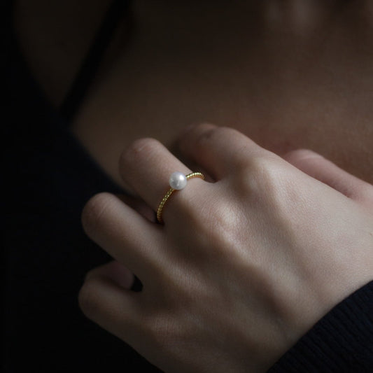 PEARL BUBBLE RING in GOLD