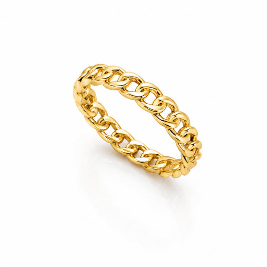 CURB STACKING RING in GOLD